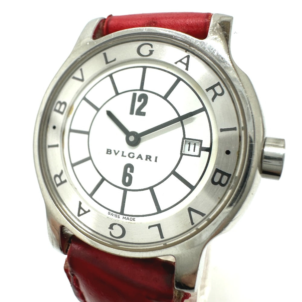 BVLGARI ソロテンポ クオーツ デイト 腕時計 SS レディース シルバー