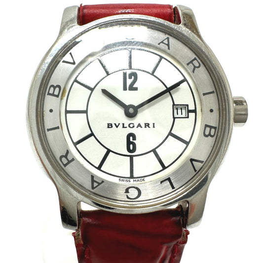 BVLGARI ソロテンポ クオーツ デイト 腕時計 SS レディース シルバー