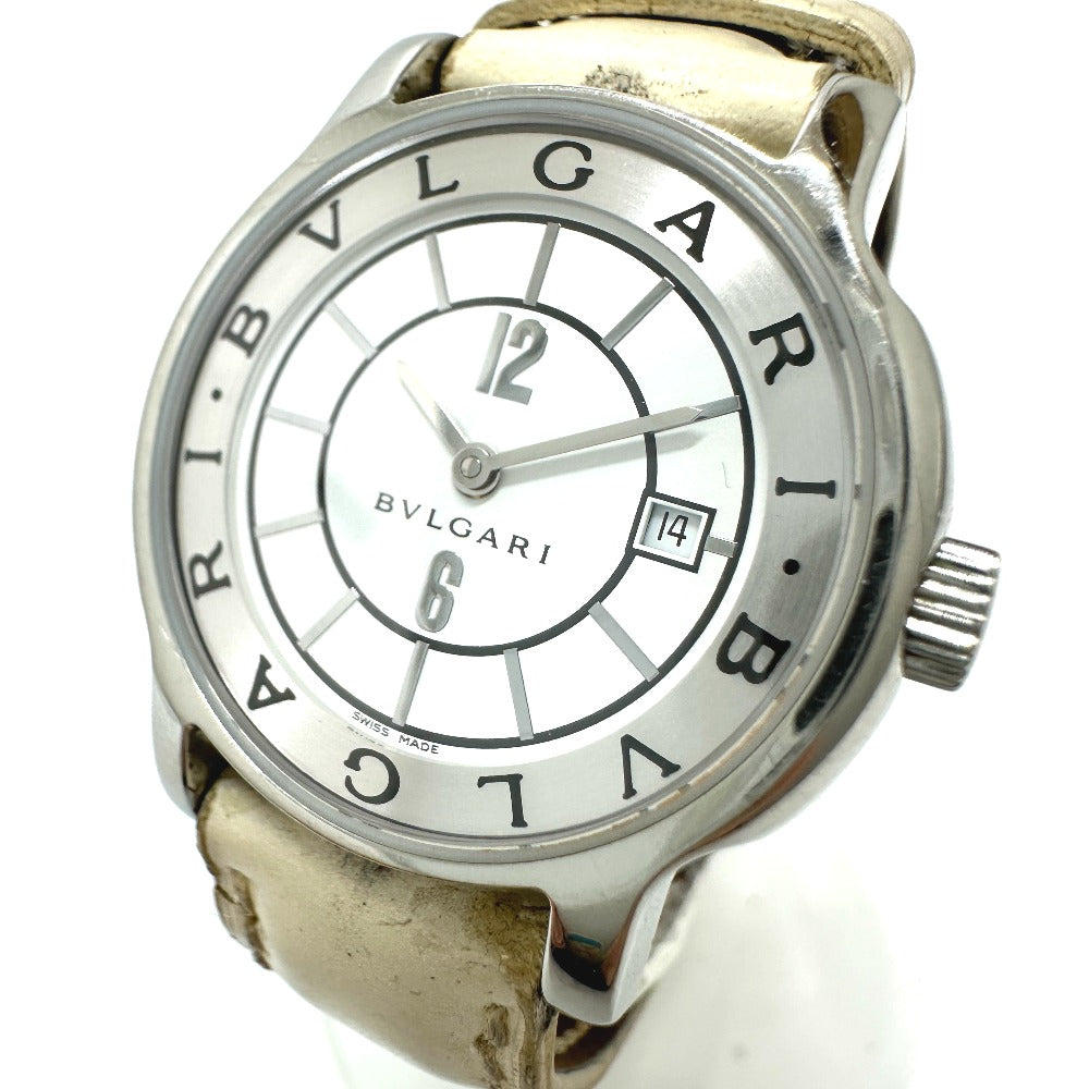 BVLGARI ST29S ソロテンポ クオーツ デイト 腕時計 SS レディース シルバー