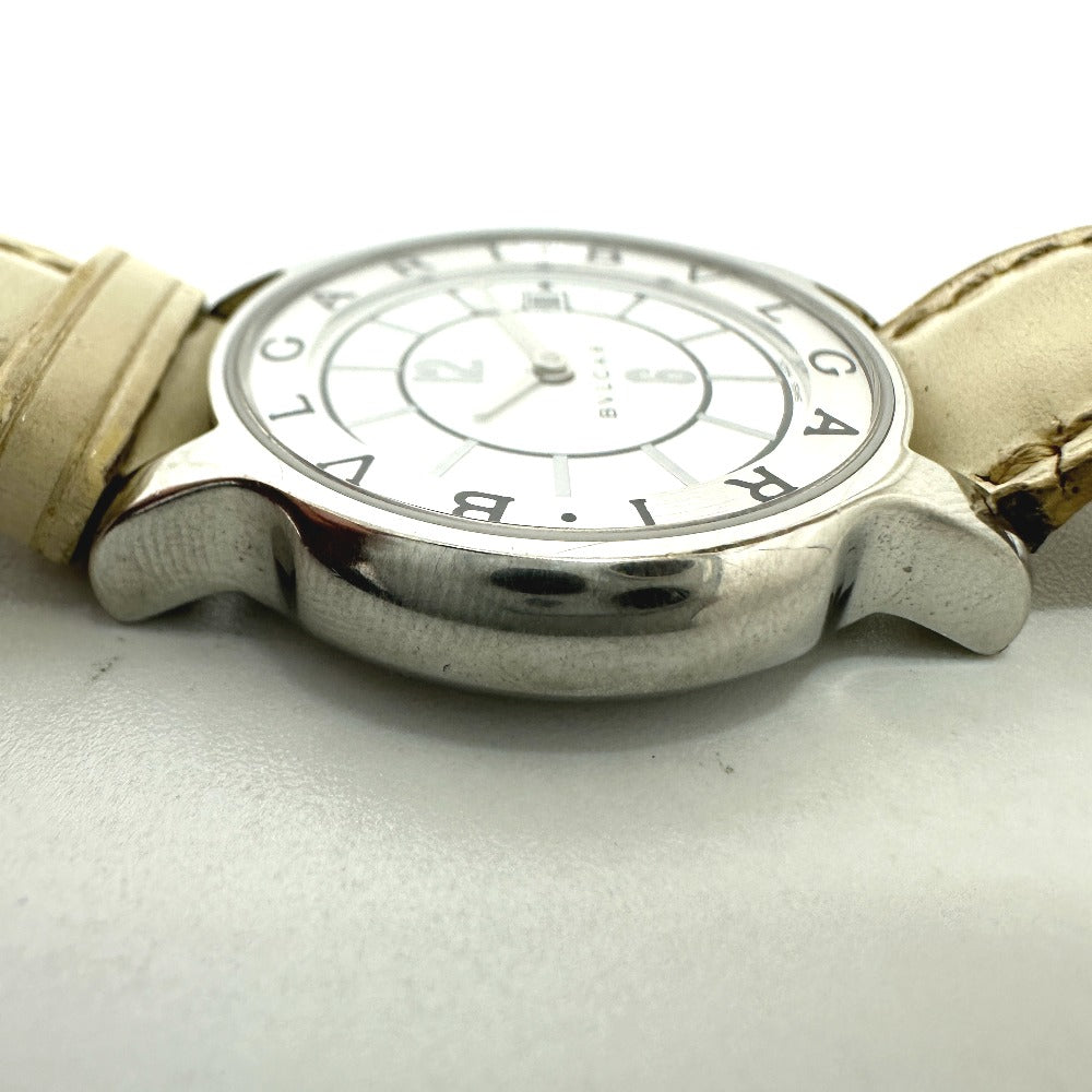 BVLGARI ST29S ソロテンポ クオーツ デイト 腕時計 SS レディース シルバー