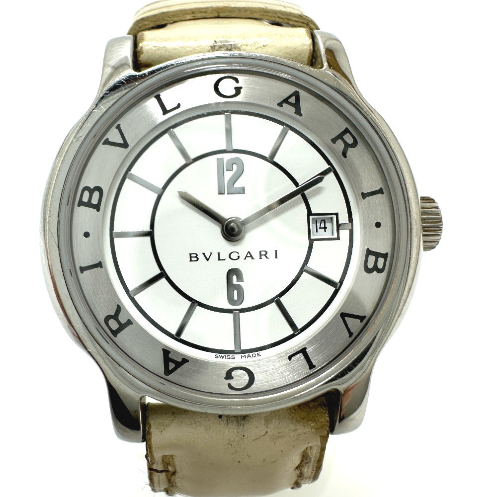 BVLGARI ST29S ソロテンポ クオーツ デイト 腕時計 SS レディース シルバー