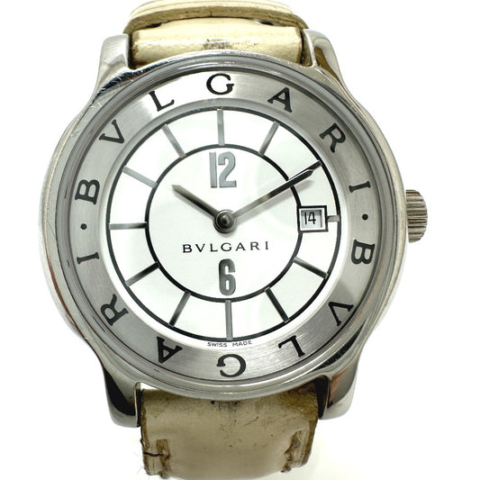 BVLGARI ST29S ソロテンポ クオーツ デイト 腕時計 SS レディース シルバー
