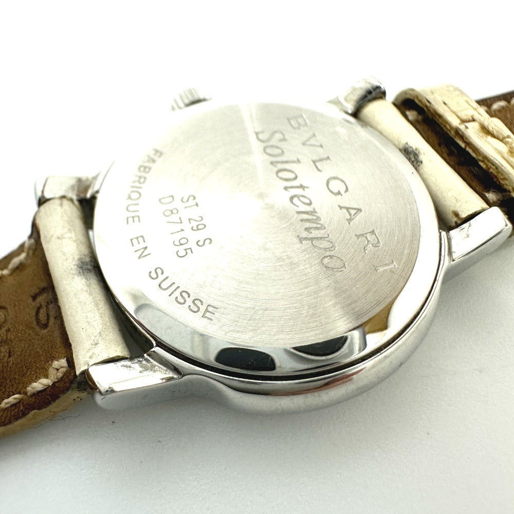 BVLGARI ST29S ソロテンポ クオーツ デイト 腕時計 SS レディース シルバー