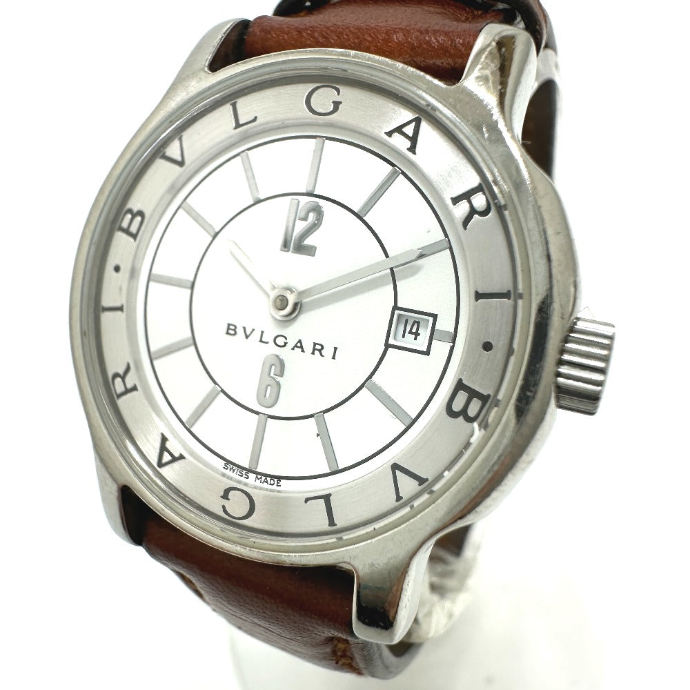 BVLGARI ST29S ソロテンポ クオーツ デイト 腕時計 SS レディース シルバー