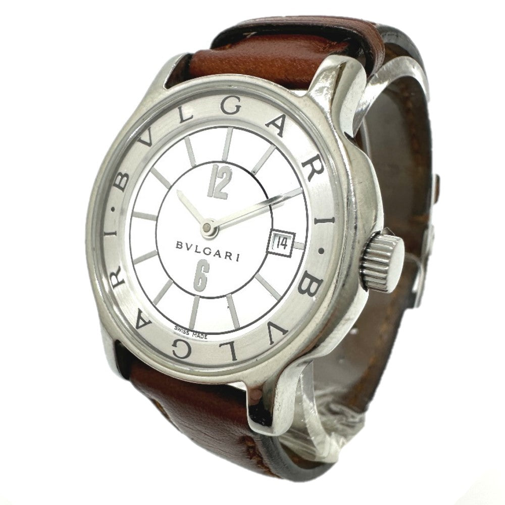 BVLGARI ST29S ソロテンポ クオーツ デイト 腕時計 SS レディース シルバー