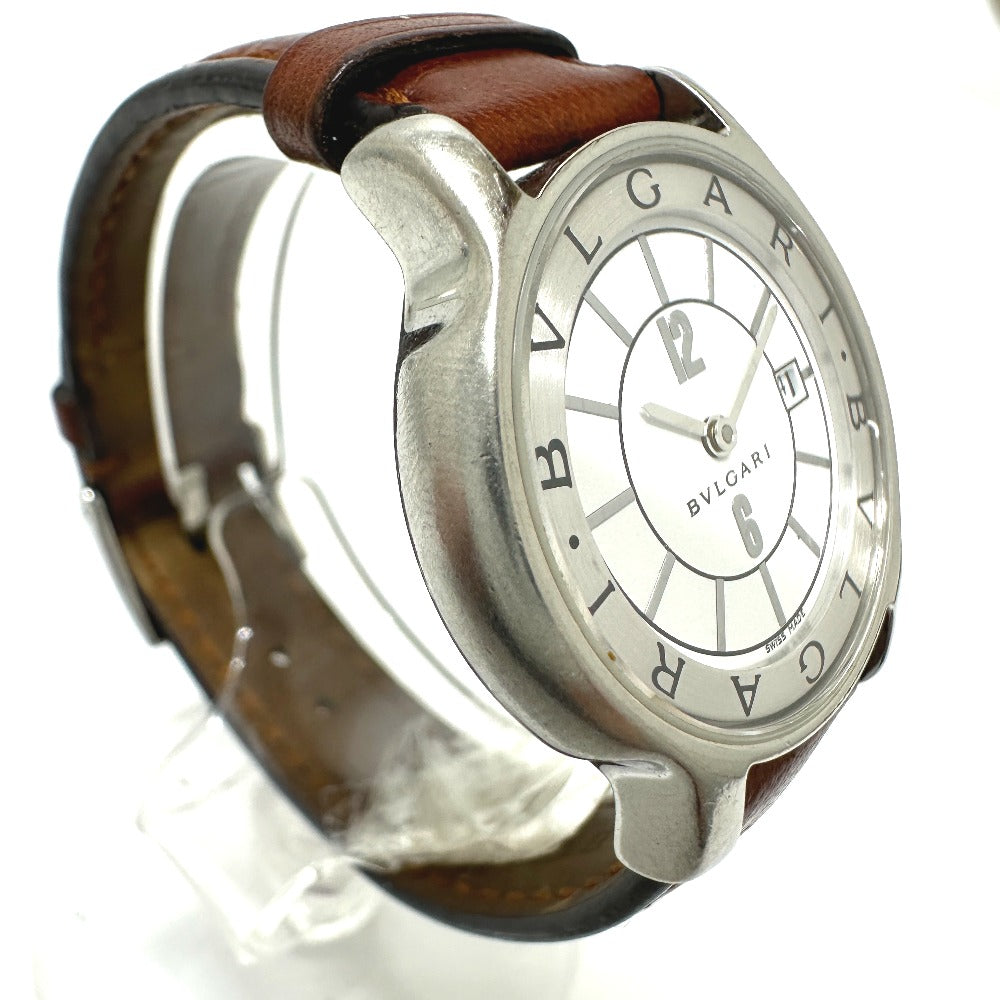 BVLGARI ST29S ソロテンポ クオーツ デイト 腕時計 SS レディース シルバー