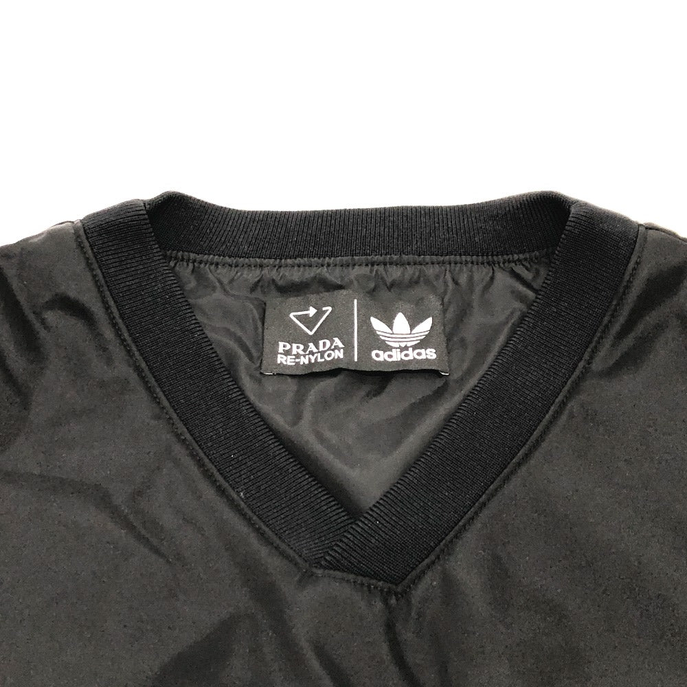 PRADA UJL206 Triangle Logo adidas Collaboration Sweatshirt Re-Nylon Top Apparel Long Sleeve Lined Nylon Sweatshirt Men's Black