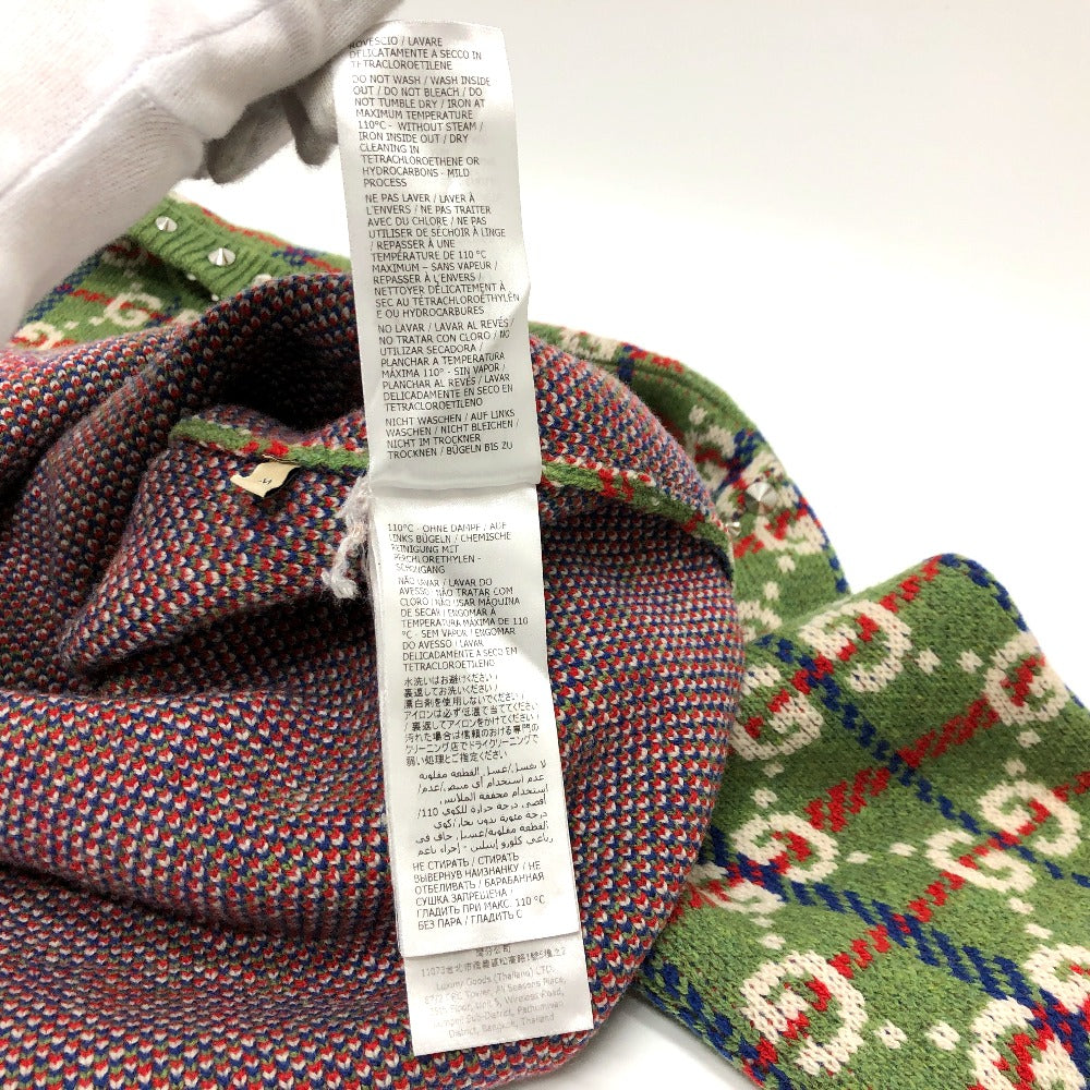 GUCCI 713571 GG スタッズ ニット セーター ウール メンズ グリーン