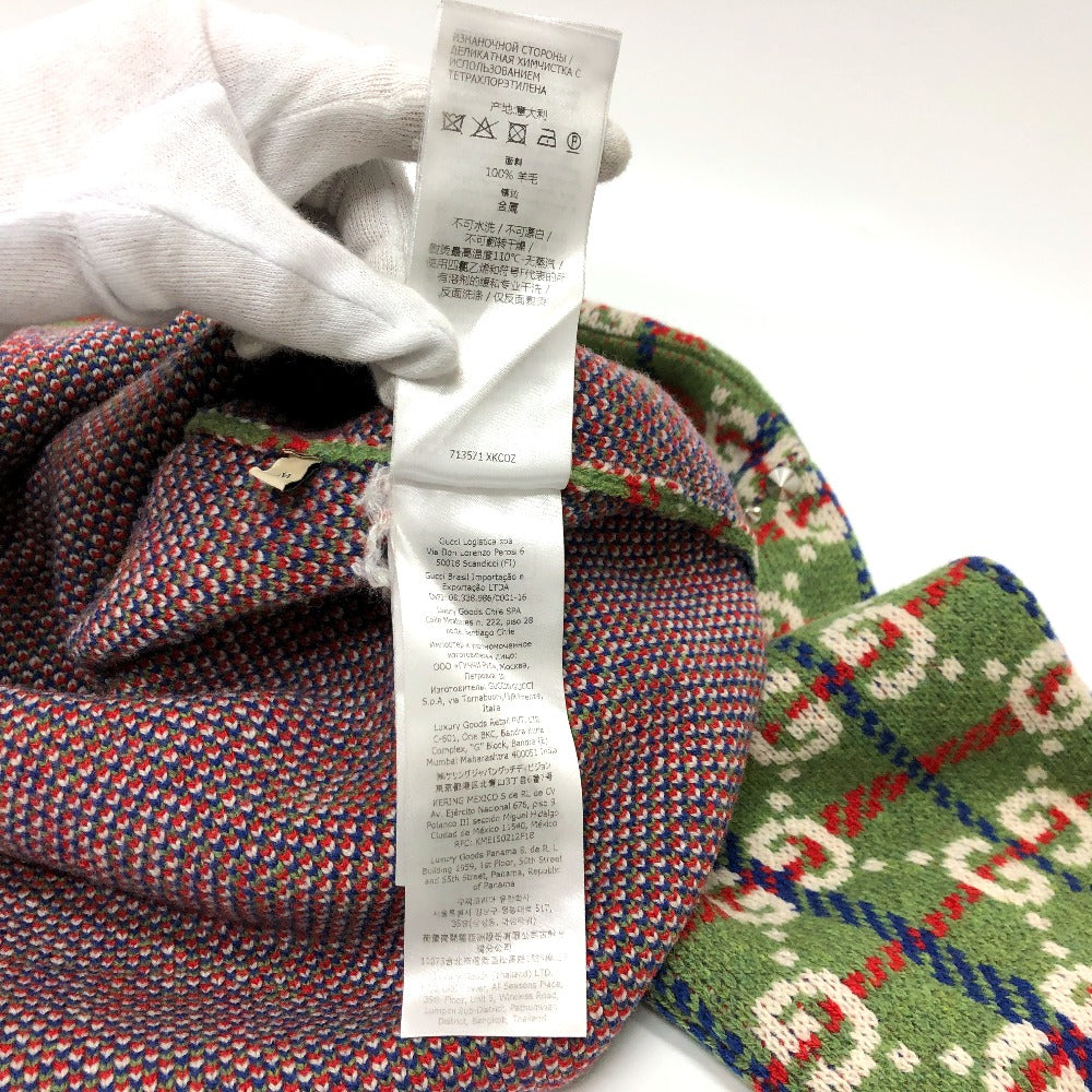 GUCCI 713571 GG スタッズ ニット セーター ウール メンズ グリーン