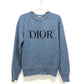Dior 143M657AT296 Logo Peter Doig Knit Sweater Apparel Top Long Sleeve Wool Sweater Men's Blue
