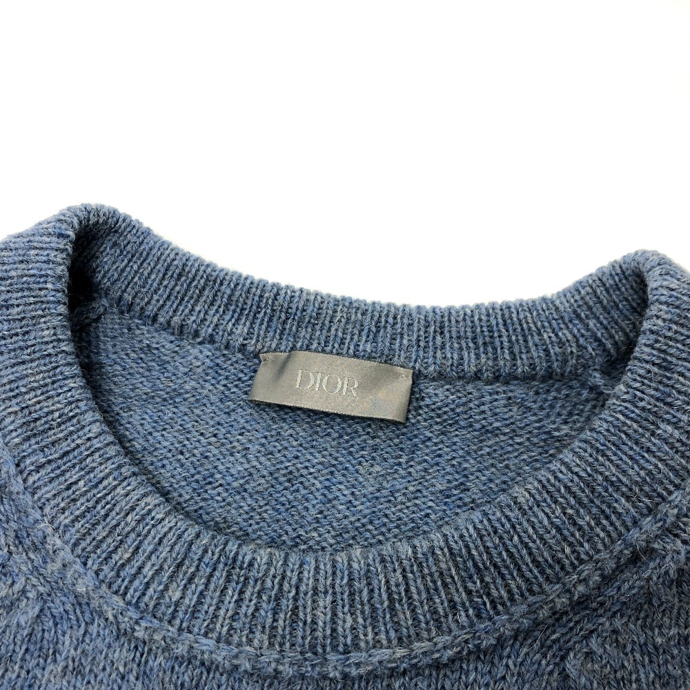 Dior 143M657AT296 Logo Peter Doig Knit Sweater Apparel Top Long Sleeve Wool Sweater Men's Blue