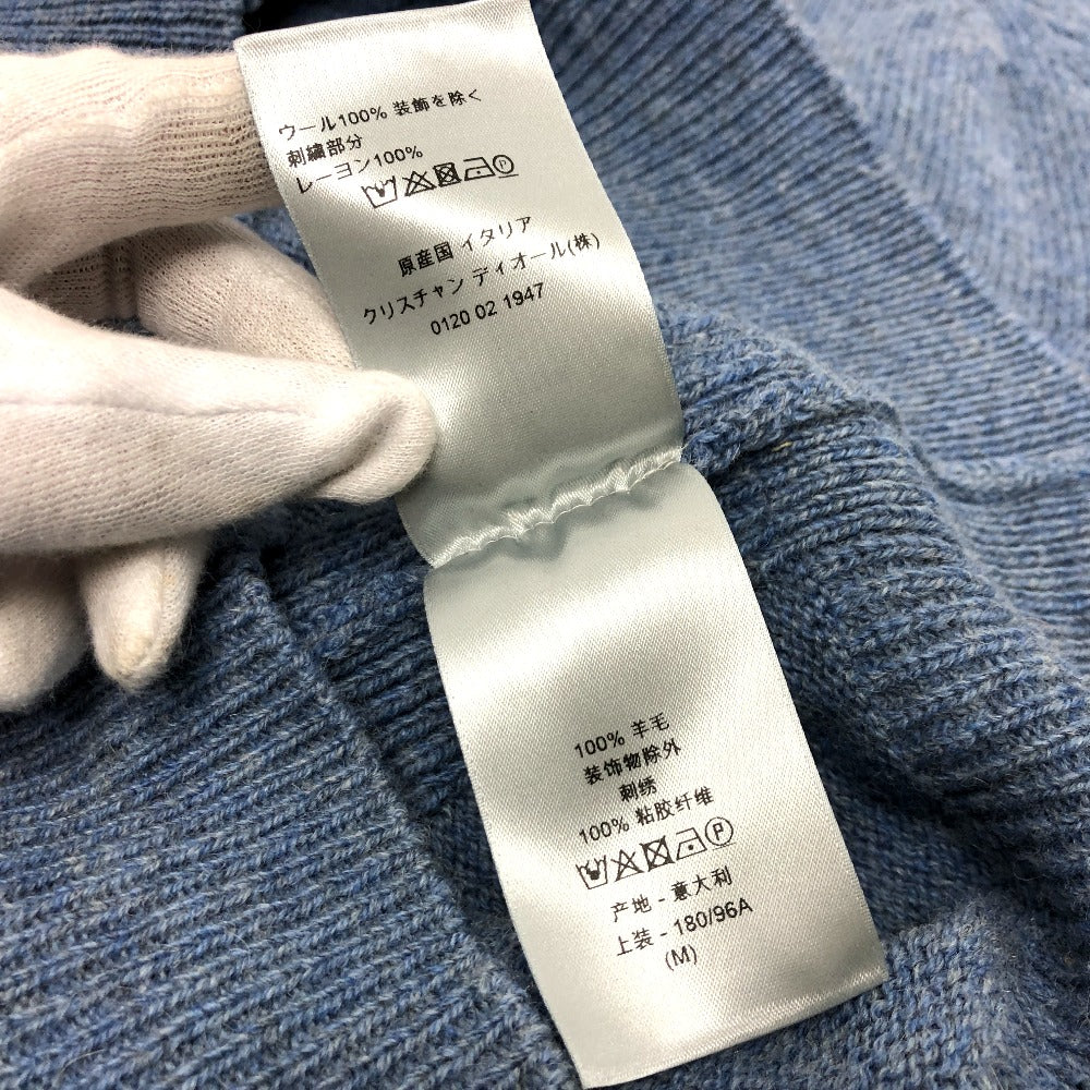 Dior 143M657AT296 Logo Peter Doig Knit Sweater Apparel Top Long Sleeve Wool Sweater Men's Blue