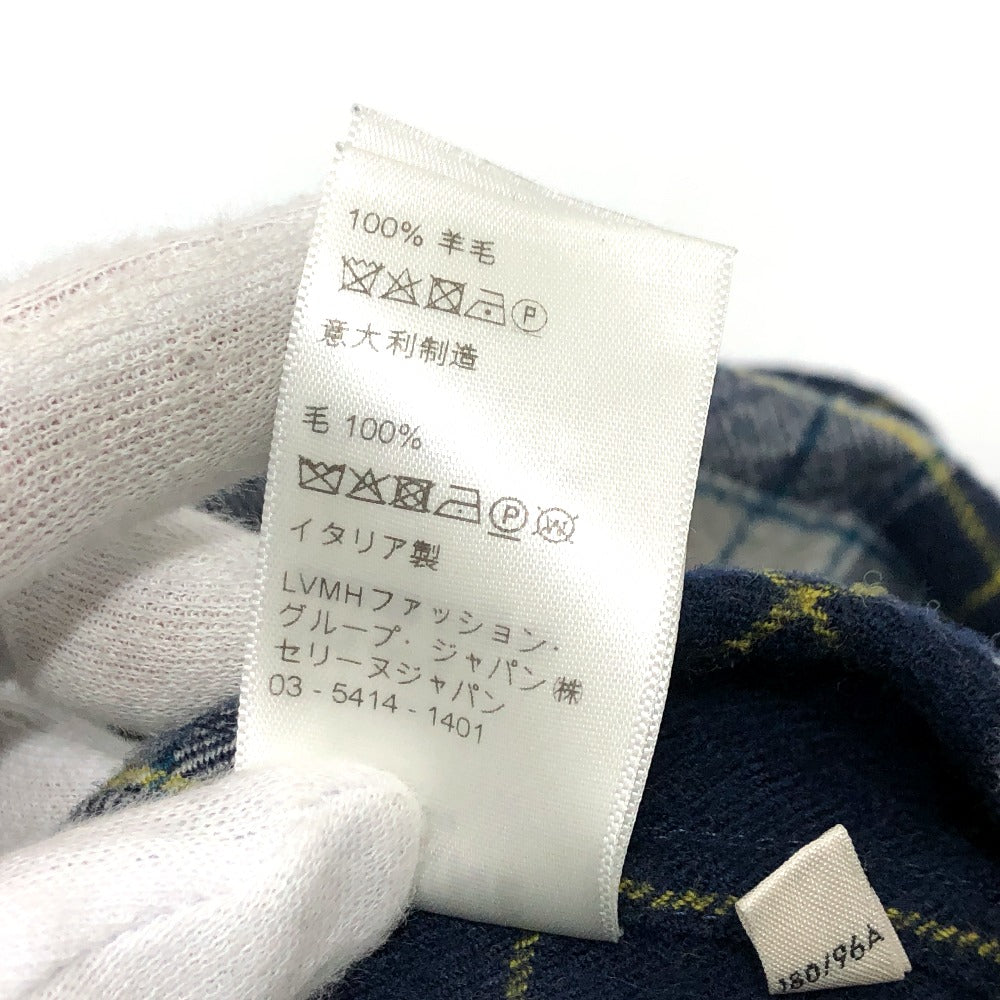 CELINE 2C555198O チェック Checked Wool Loose Shirt アパレル 長袖シャツ ウール メンズ ネイビー