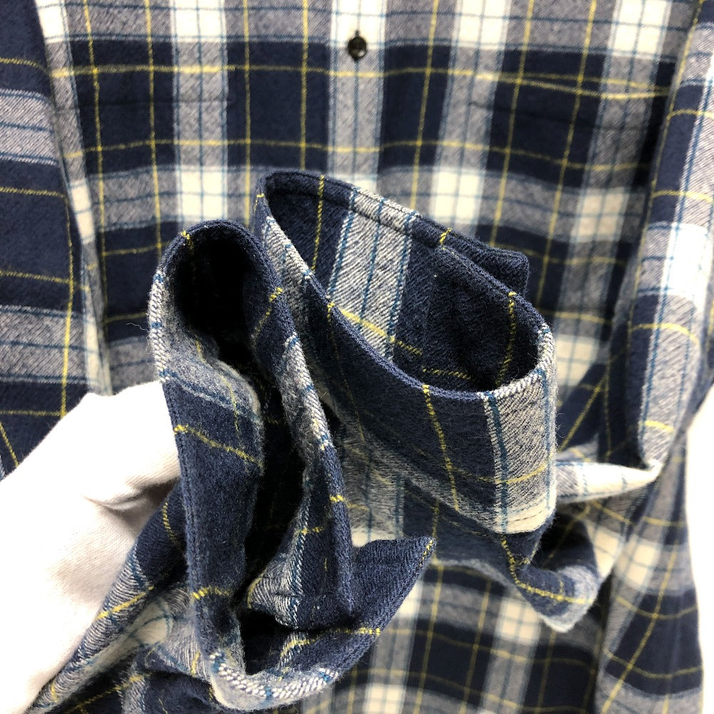 CELINE 2C555198O チェック Checked Wool Loose Shirt アパレル 長袖シャツ ウール メンズ ネイビー
