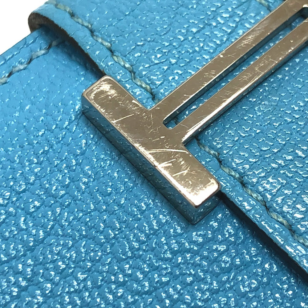 HERMES ベアン ミニ コンパクト カードケース シェーブルコロマンデル レディース ブルー