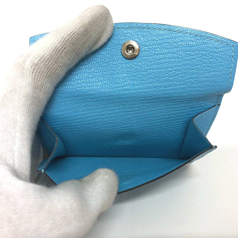 HERMES ベアン ミニ コンパクト カードケース シェーブルコロマンデル レディース ブルー