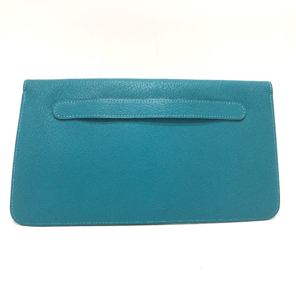 HERMES クラッチバッグ ストッパー シェーヌダンクル フラット セカンドバッグ ポーチ シェブルミゾル レディース ブルージーン