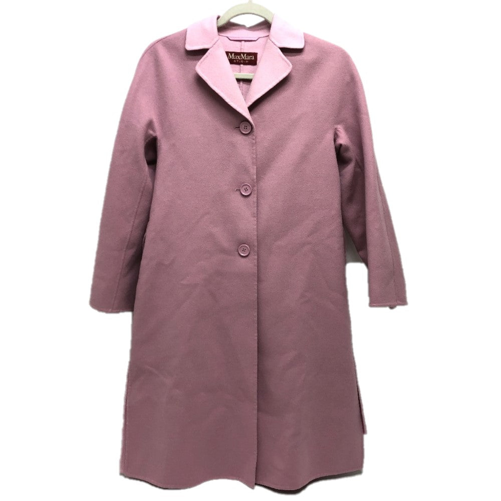 MAX MARA アパレル アウター 長袖 ロングリバーコート チェスターコート ロングコート ウール レディース ピンク