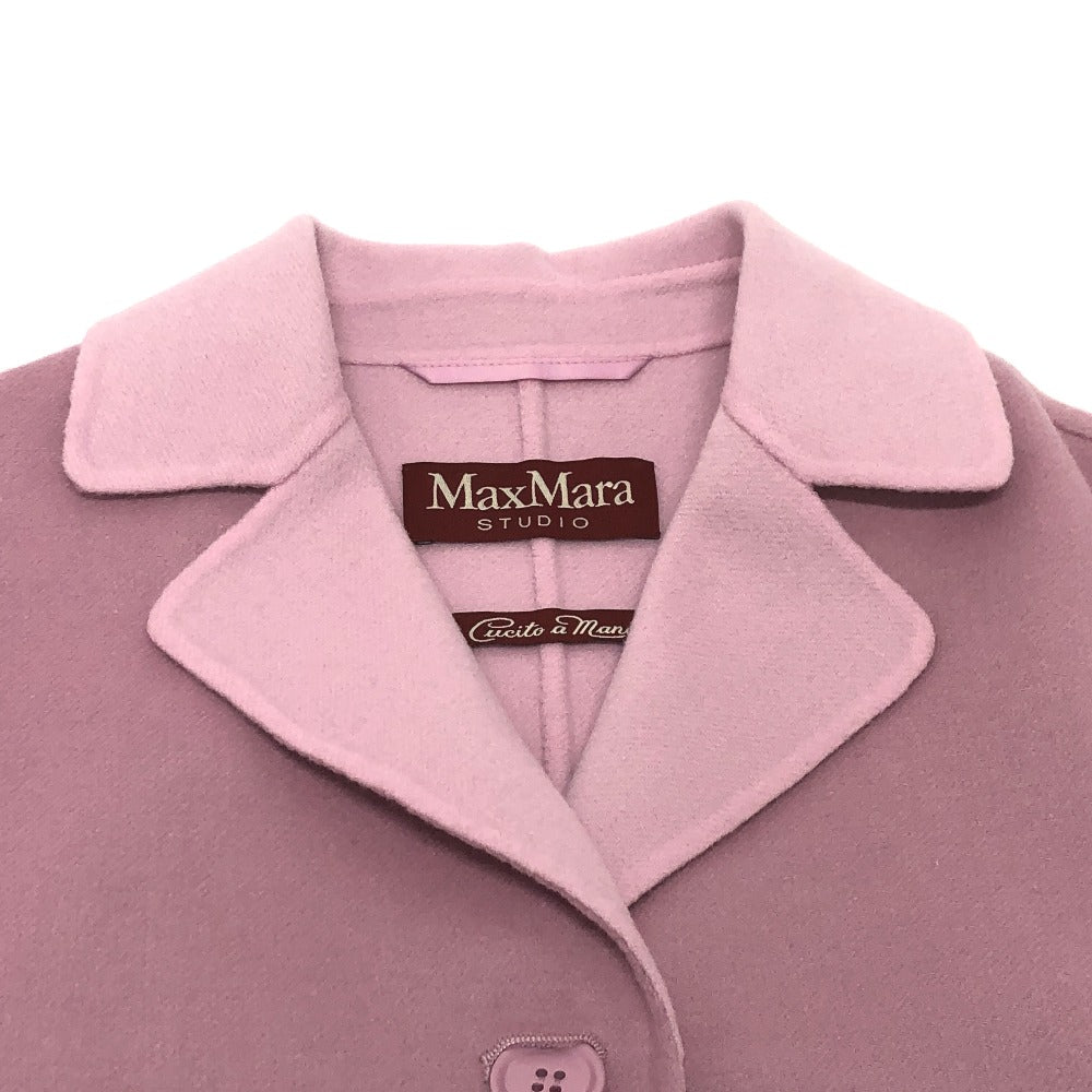 MAX MARA アパレル アウター 長袖 ロングリバーコート チェスターコート ロングコート ウール レディース ピンク
