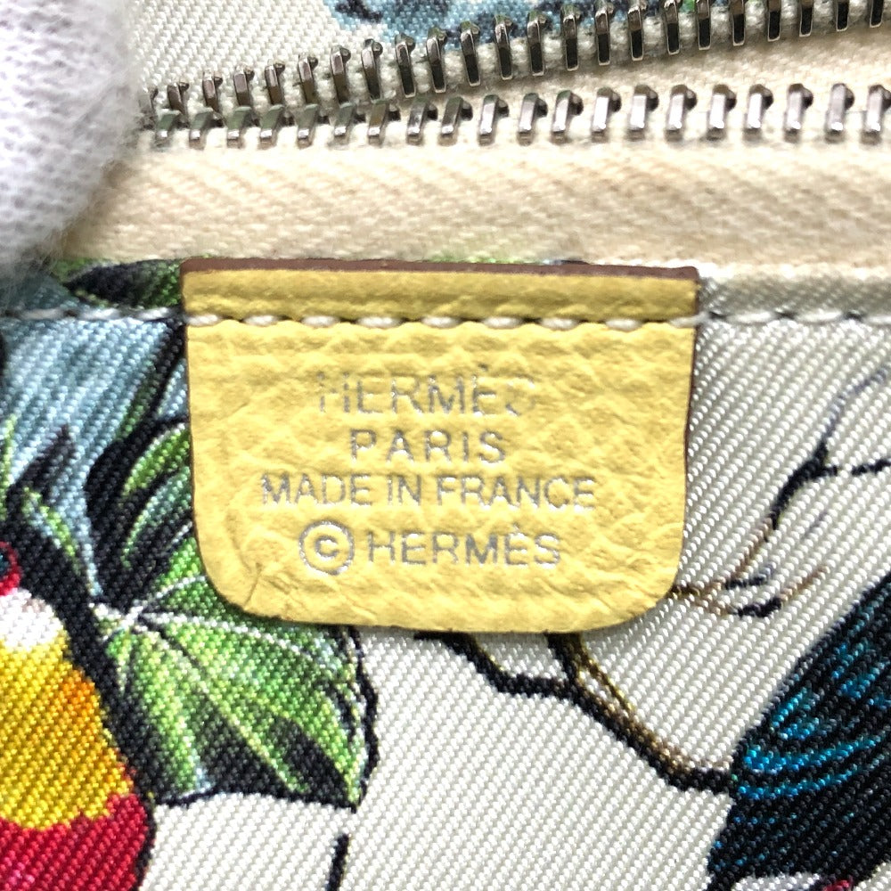 HERMES アザップコンパクト シルクイン 2つ折り財布 ヴォーエプソン レディース ジョーヌプッサン（推定） マルチカラー/シルバー金具
