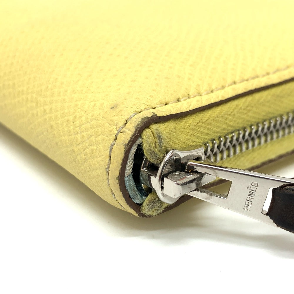 HERMES アザップコンパクト シルクイン 2つ折り財布 ヴォーエプソン レディース ジョーヌプッサン（推定） マルチカラー/シルバー金具