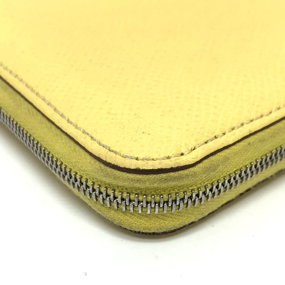 HERMES アザップコンパクト シルクイン 2つ折り財布 ヴォーエプソン レディース ジョーヌプッサン（推定） マルチカラー/シルバー金具