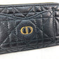 Dior S5131UWHC_M900 カロ カナージュ Dior Caro Cosmos ジップ カードホルダー L字ファスナー 小銭入れ ウォレット カードケース コインケース レザー レディース ブラック