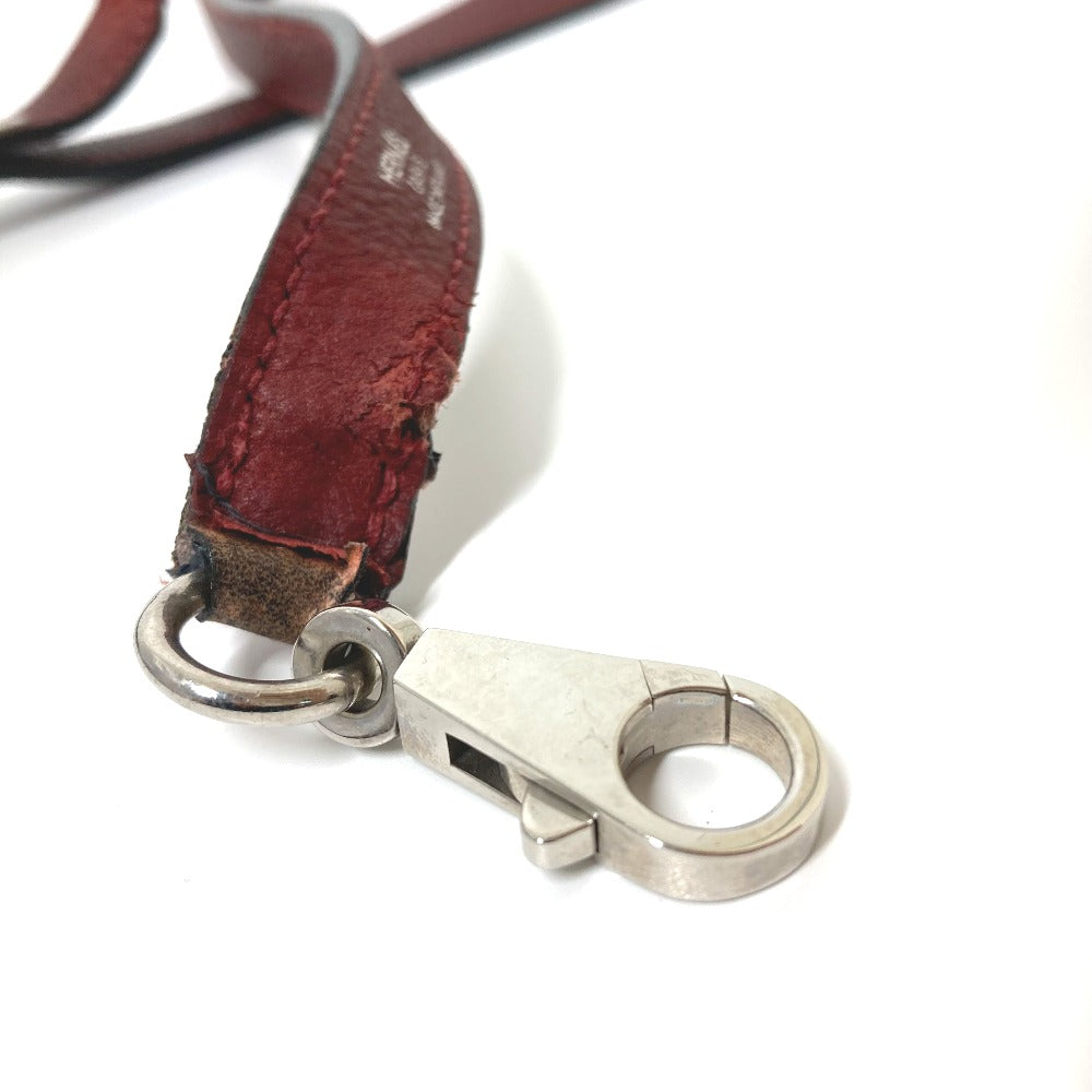 HERMES ケリー金具 ペット 犬 ドッグ リード レザー ユニセックス ワインレッド