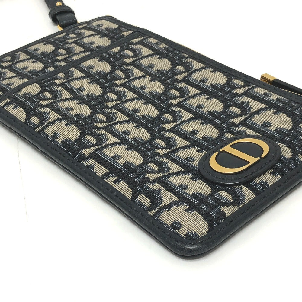 Dior オブリーグ フォンケース ウォレット 斜め掛けバッグ 肩掛けバッグ カバン バッグ ショルダーバッグ キャンバス レディース ネイビー
