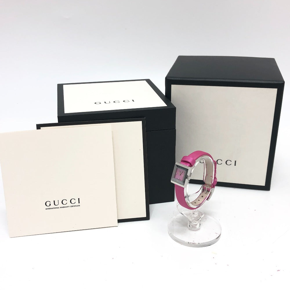 GUCCI 128.5 ピンクシェル クォーツ 腕時計 時計 ウォッチ 腕時計 SS レディース シルバー