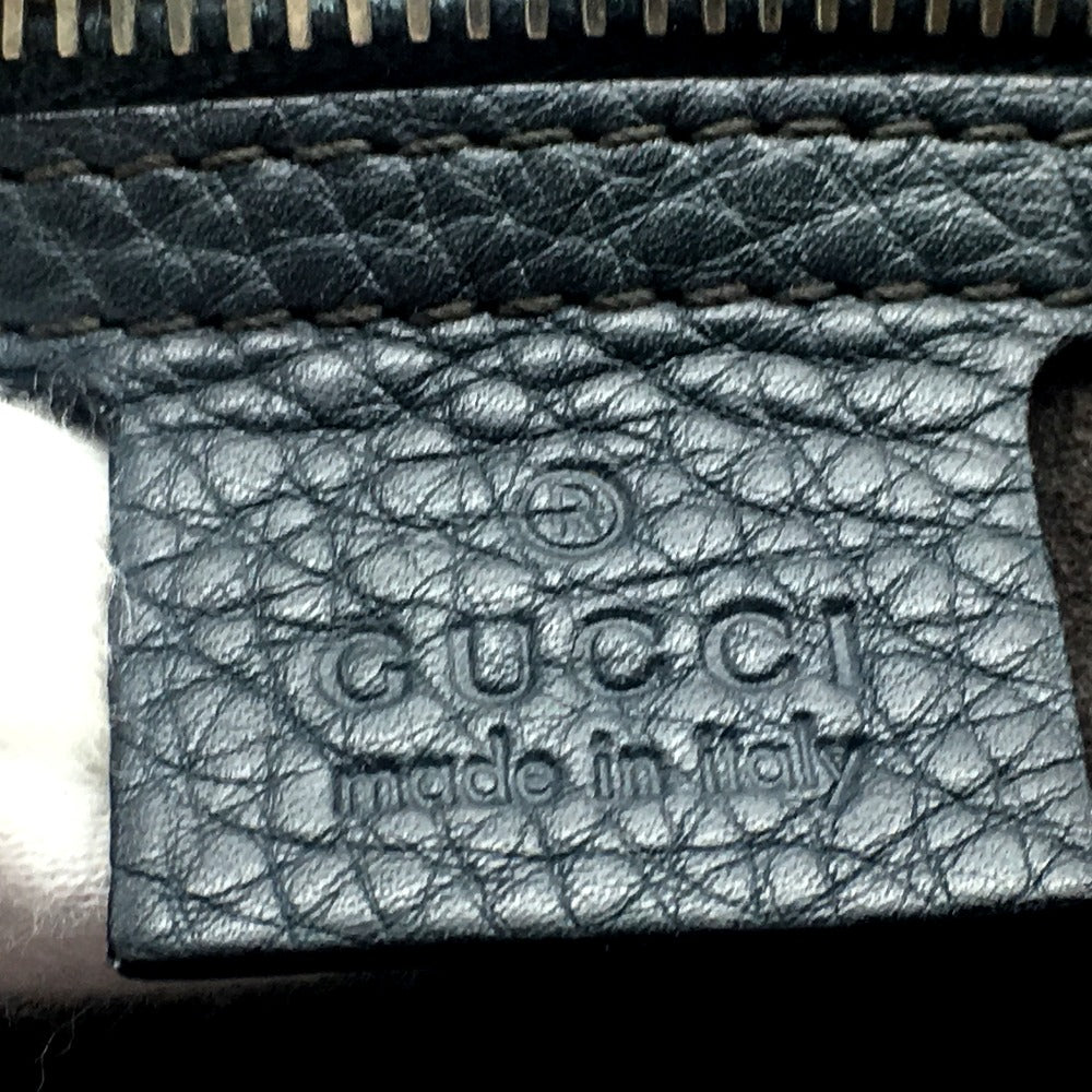 GUCCI 233329 All-Leather Business Bag with No Gusset, A4 Document Storage, Crossbody/Shoulder Bag, Men's, Gray/Dark Gray