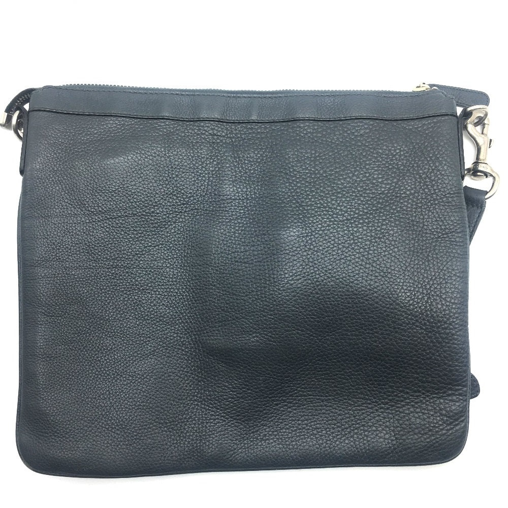 GUCCI 233329 All-Leather Business Bag with No Gusset, A4 Document Storage, Crossbody/Shoulder Bag, Men's, Gray/Dark Gray