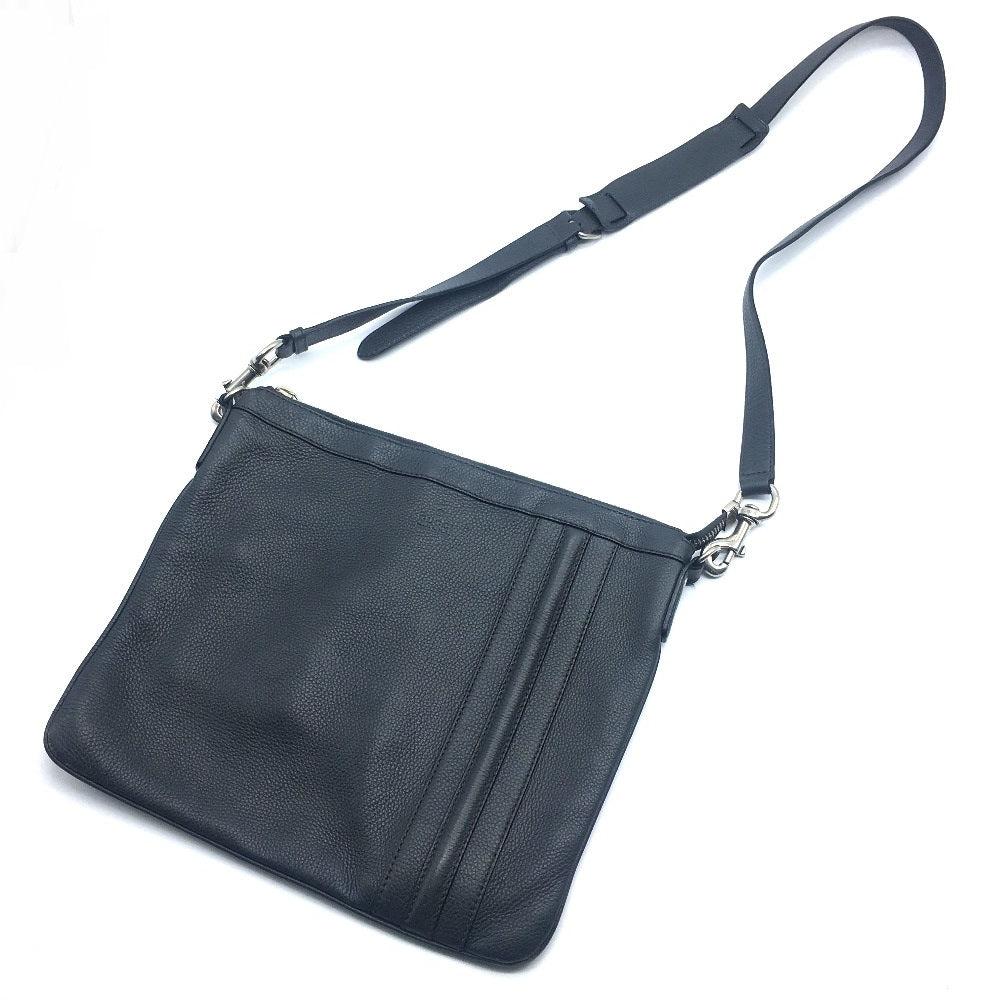 GUCCI 233329 All-Leather Business Bag with No Gusset, A4 Document Storage, Crossbody/Shoulder Bag, Men's, Gray/Dark Gray