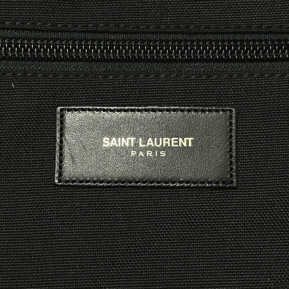 SAINT LAURENT PARIS 326865 マルチ総柄 バックパック リュックサック レザー/キャンバス メンズ ホワイト/レッド/ブルー