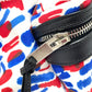 SAINT LAURENT PARIS 326865 マルチ総柄 バックパック リュックサック レザー/キャンバス メンズ ホワイト/レッド/ブルー