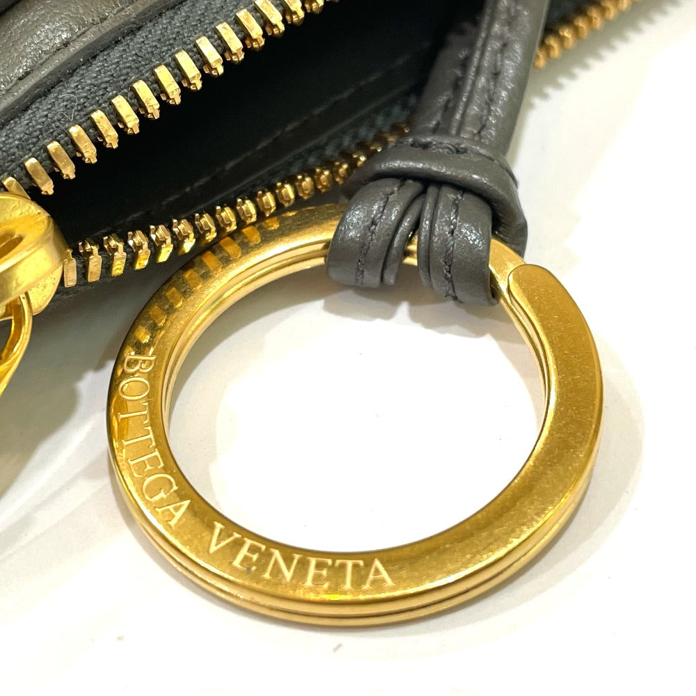 BOTTEGA VENETA Intrecciato Key Pouch, Coin Purse, Leather, Unisex, Khaki