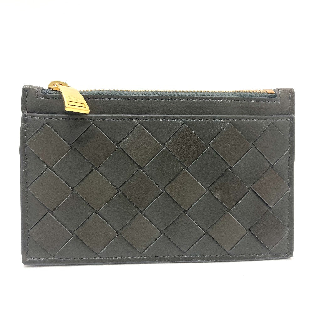 BOTTEGA VENETA Intrecciato Key Pouch, Coin Purse, Leather, Unisex, Khaki