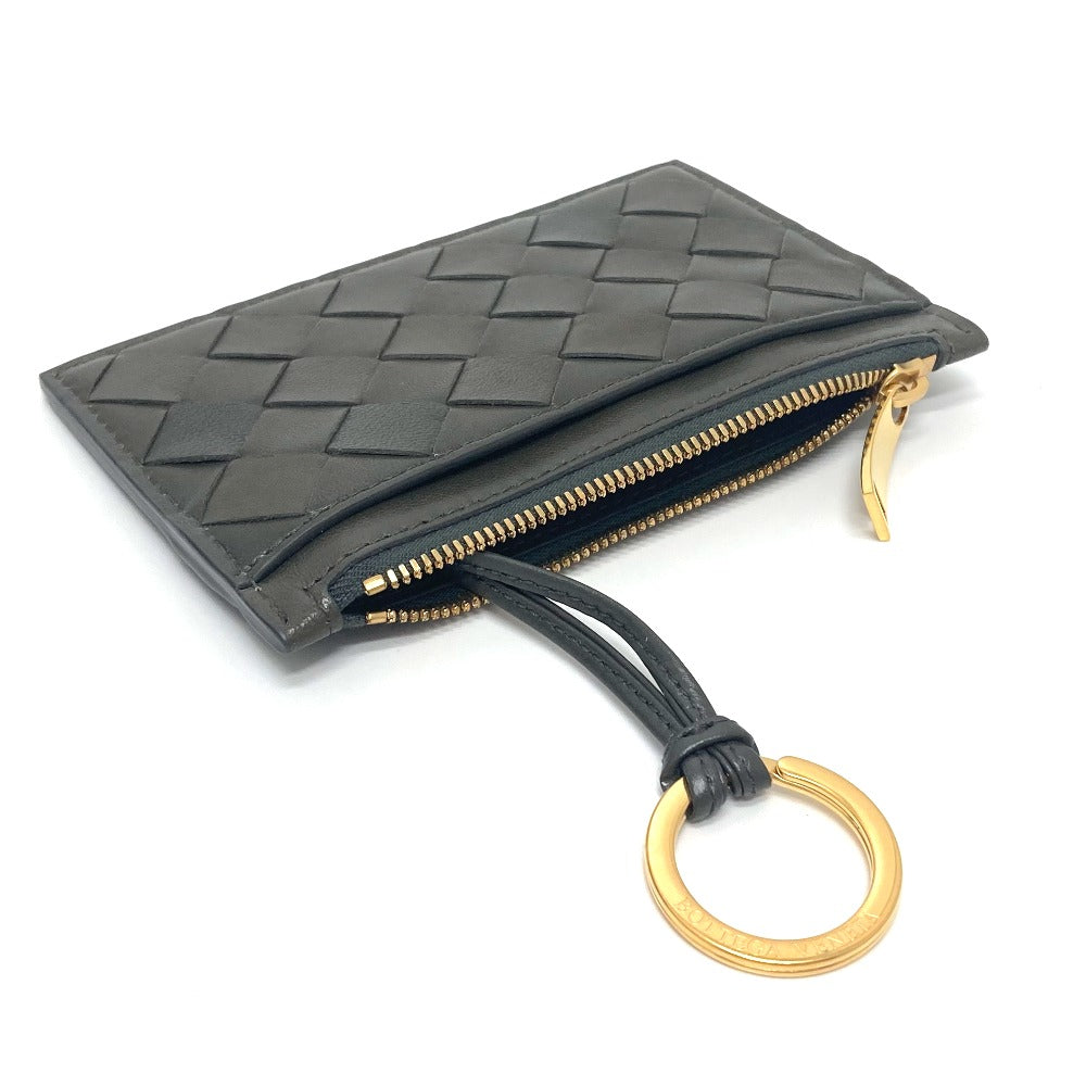 BOTTEGA VENETA Intrecciato Key Pouch, Coin Purse, Leather, Unisex, Khaki