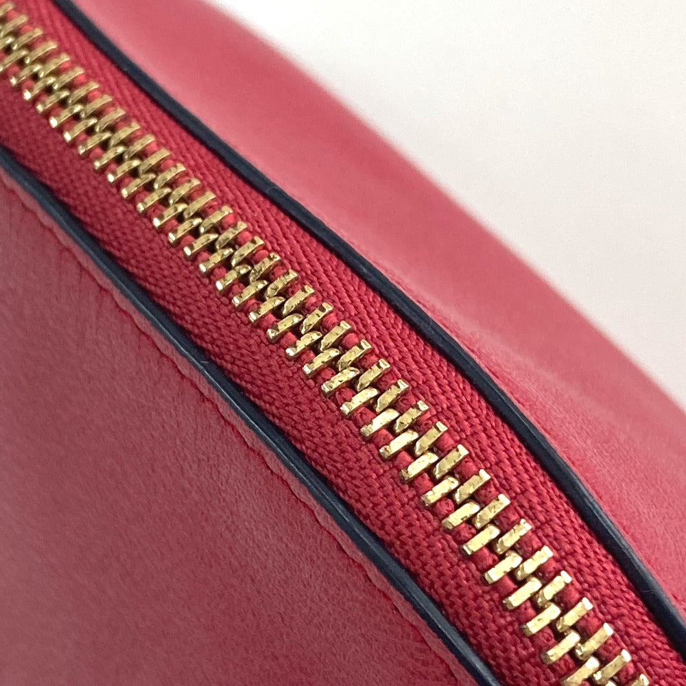 LOEWE Anagram Cosmetic Pouch, Leather, Red, Women's