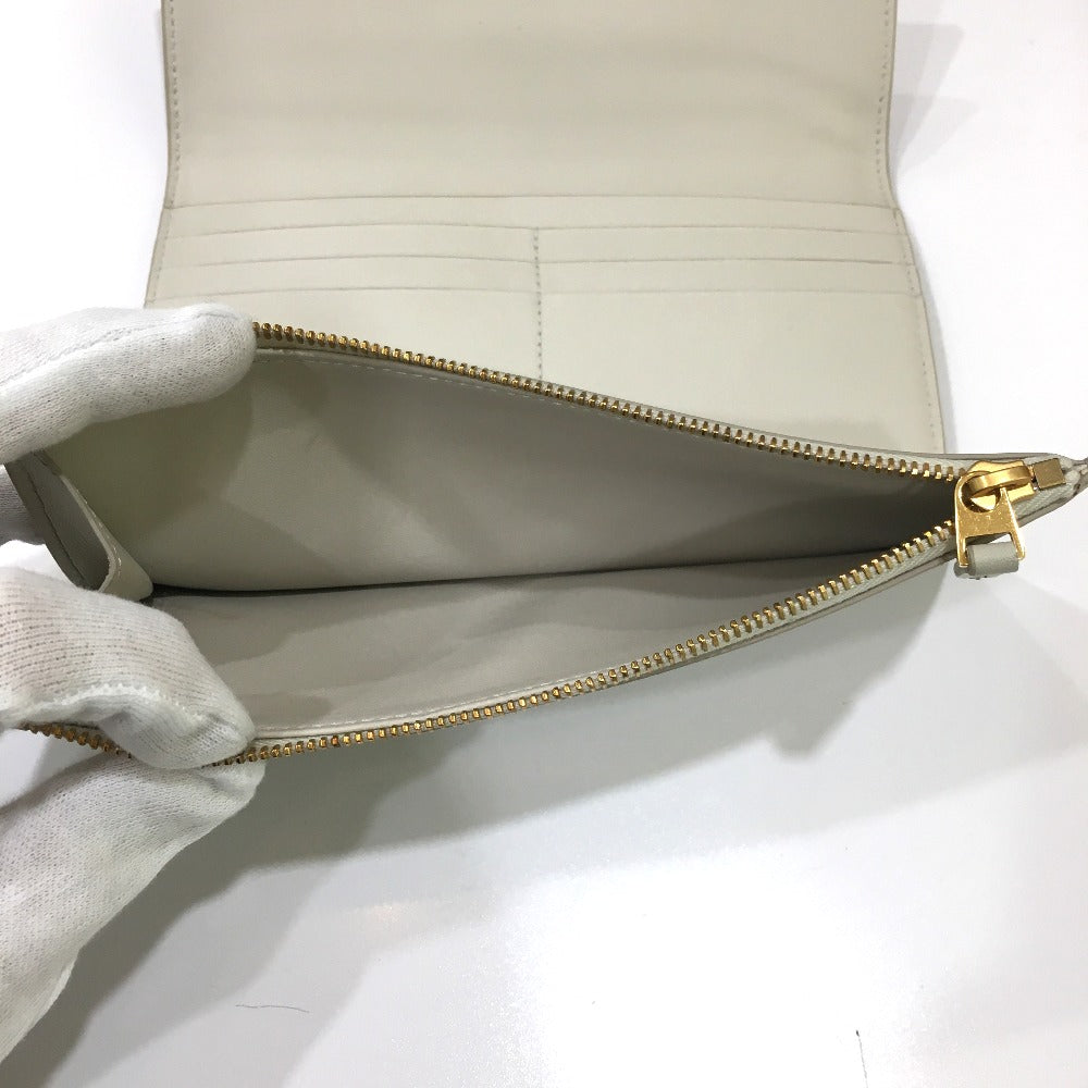 BOTTEGA VENETA 578751 ロングウォレット 小物 三つ折り 長財布 レザー レディース プラスター オフホワイト