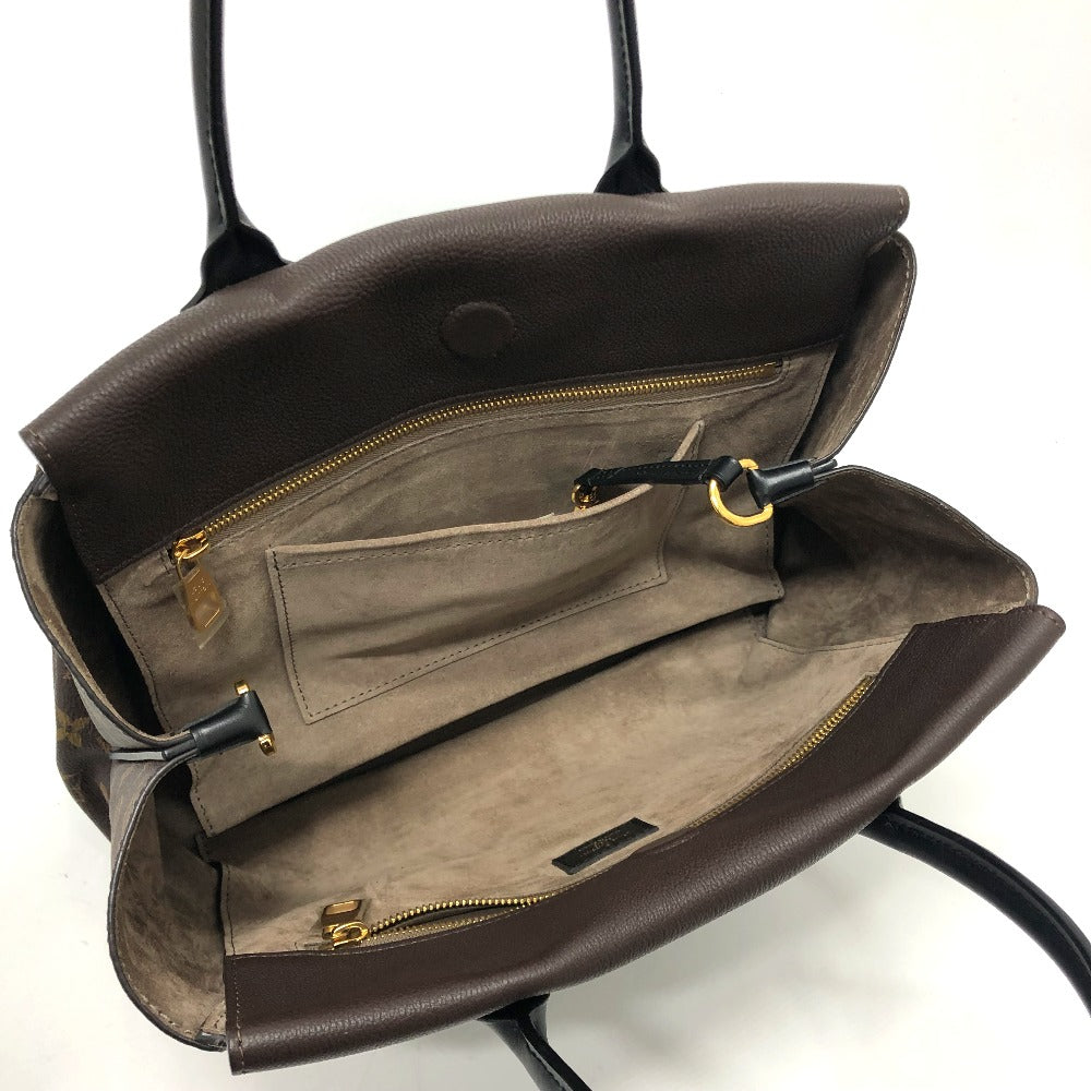 LOUIS VUITTON M41061 Monogram Tote W PM Handbag in Monogram Canvas, Women's, Chocolate Brown
