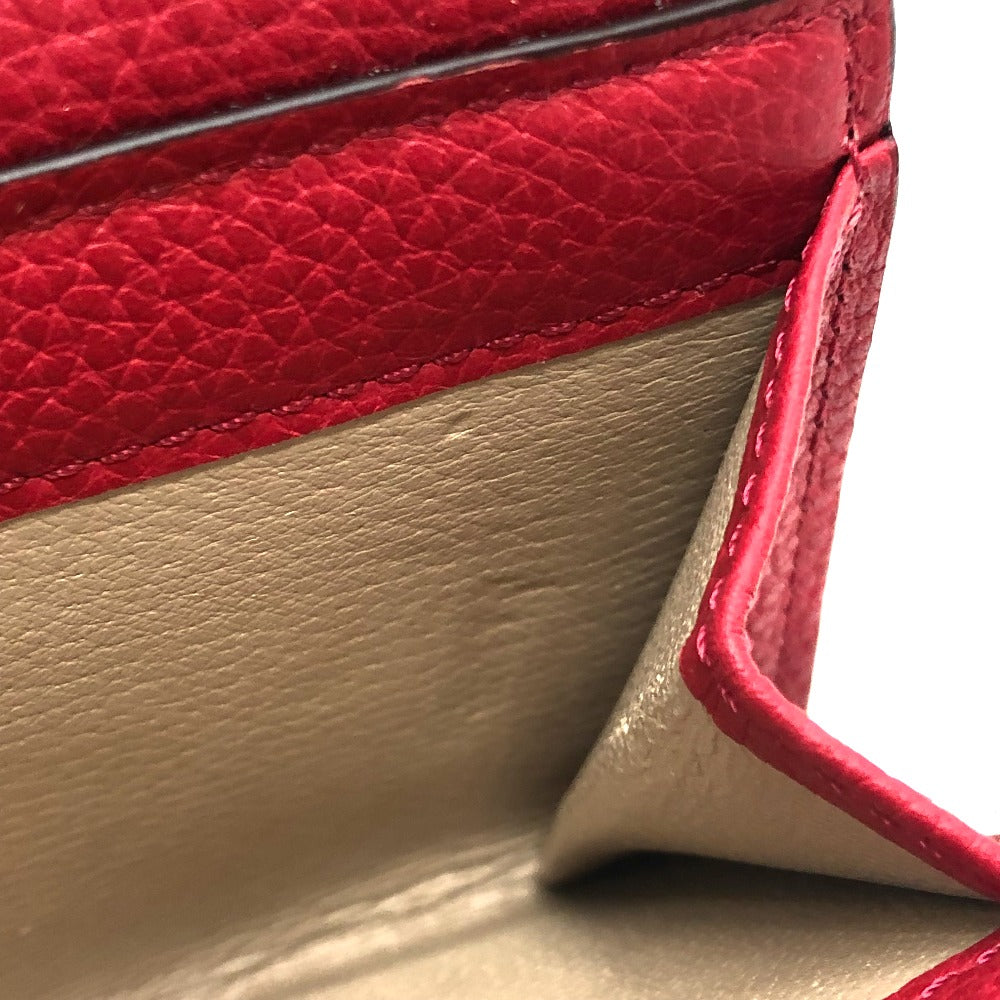 Chloe Chain Compact Wallet, Bifold Leather, Women's, Red