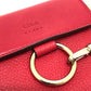 Chloe Chain Compact Wallet, Bifold Leather, Women's, Red