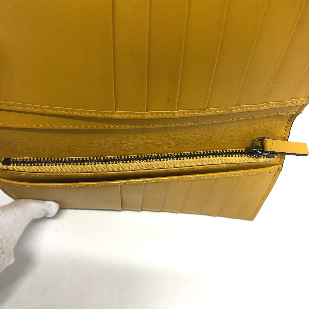 JIMMY CHOO フラップ/ロゴ 型押し サイフ ロングウォレット 2つ折り 長財布 レザー レディース イエロー