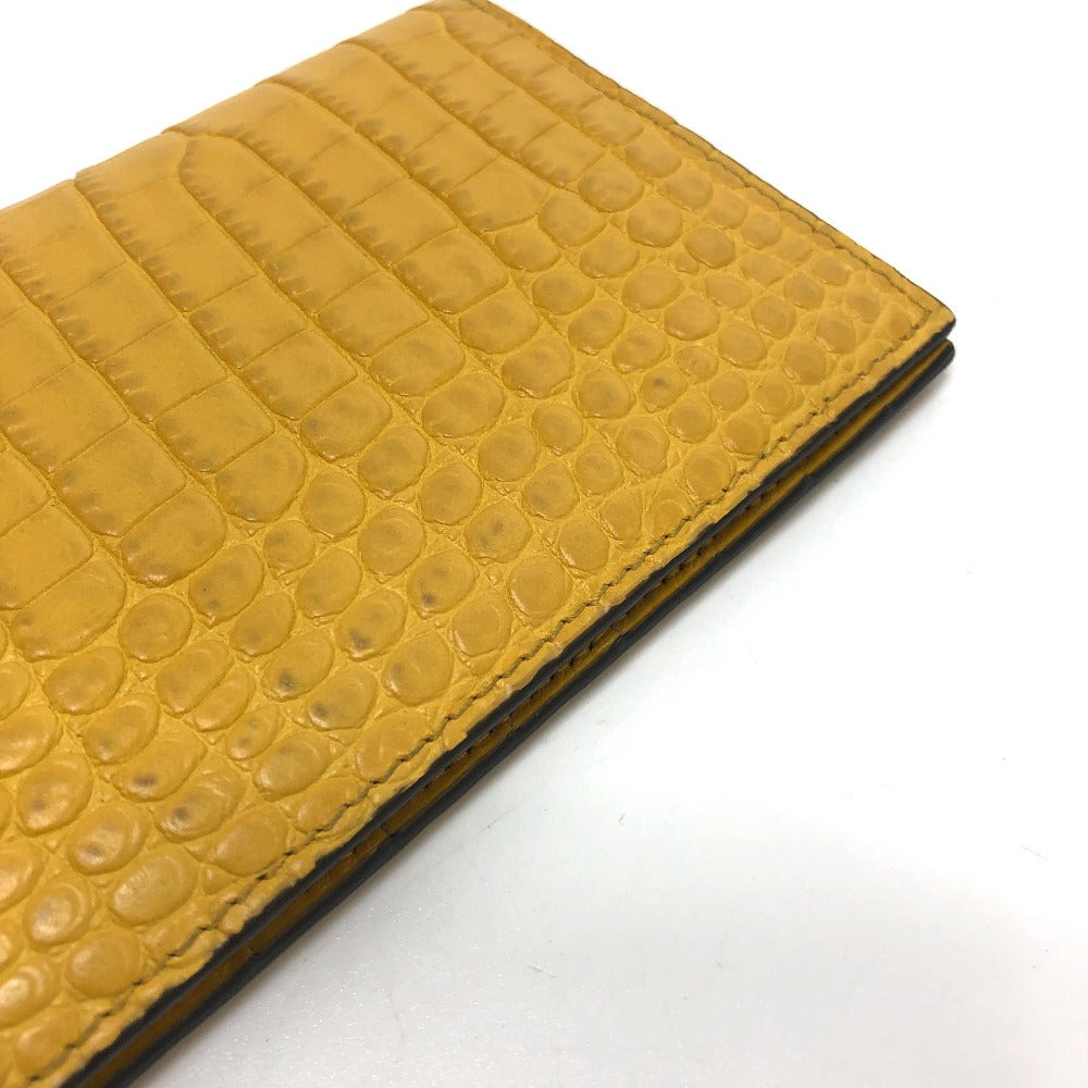 JIMMY CHOO フラップ/ロゴ 型押し サイフ ロングウォレット 2つ折り 長財布 レザー レディース イエロー