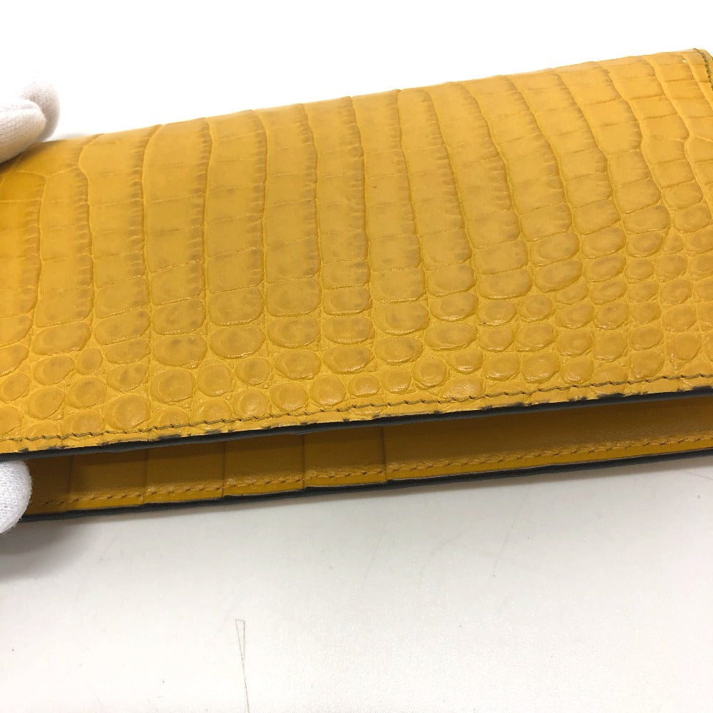 JIMMY CHOO フラップ/ロゴ 型押し サイフ ロングウォレット 2つ折り 長財布 レザー レディース イエロー