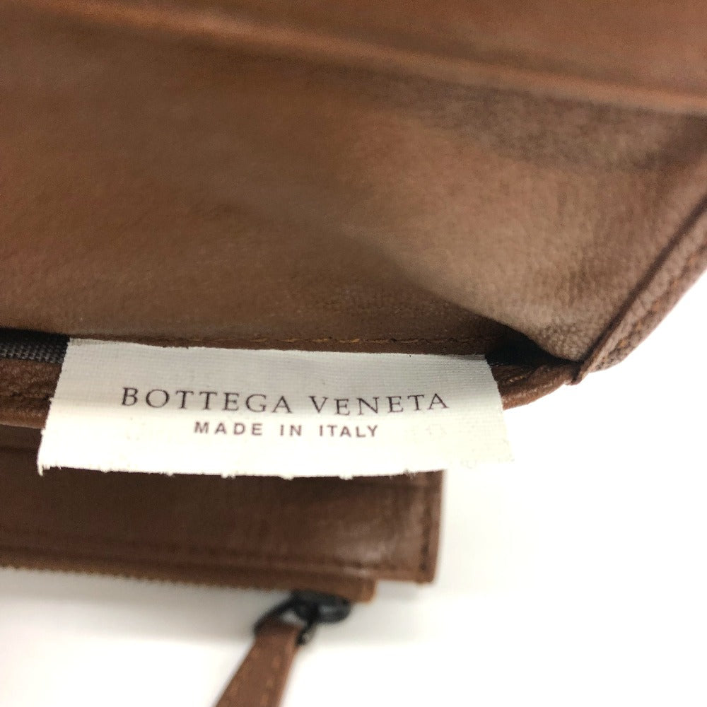 BOTTEGA VENETA Intrecciato Compact Wallet, Tri-fold Leather, Women's, Brown