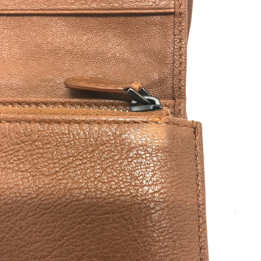 BOTTEGA VENETA Intrecciato Compact Wallet, Tri-fold Leather, Women's, Brown