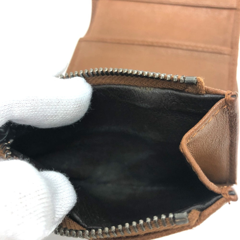 BOTTEGA VENETA Intrecciato Compact Wallet, Tri-fold Leather, Women's, Brown