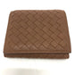 BOTTEGA VENETA Intrecciato Compact Wallet, Tri-fold Leather, Women's, Brown